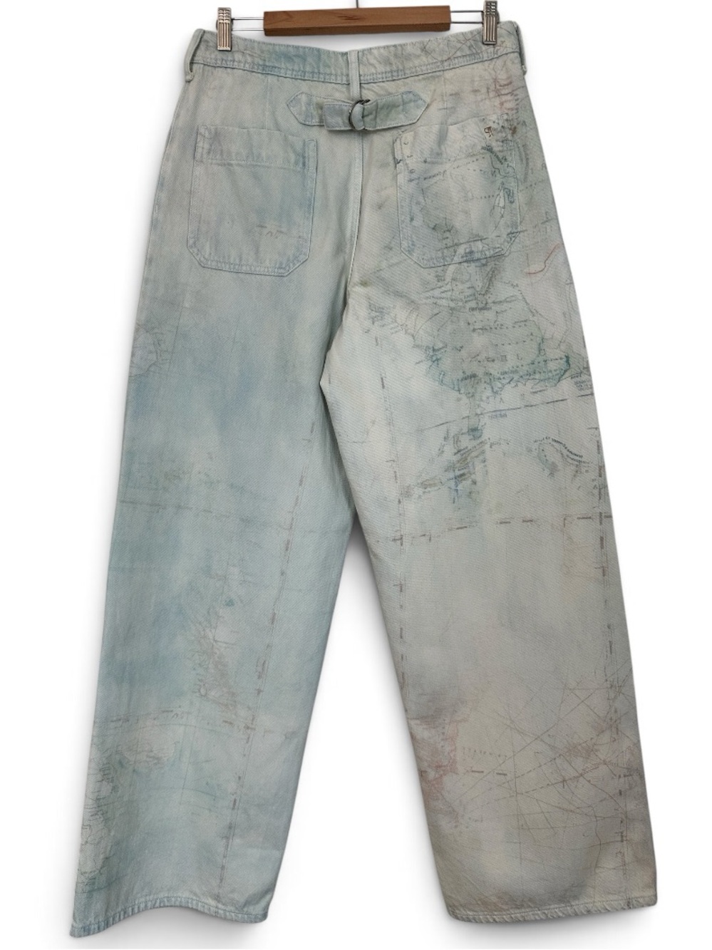Anthropologie Pilcro High-Rise Slouch Wide-Leg Map Pattern Jeans - Picture 5 of 12